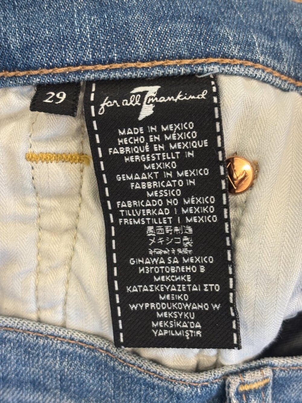 7 For All Mankind Denim Cutoff Shorts Frayed Hem 29/8 - Picture 3 of 6
